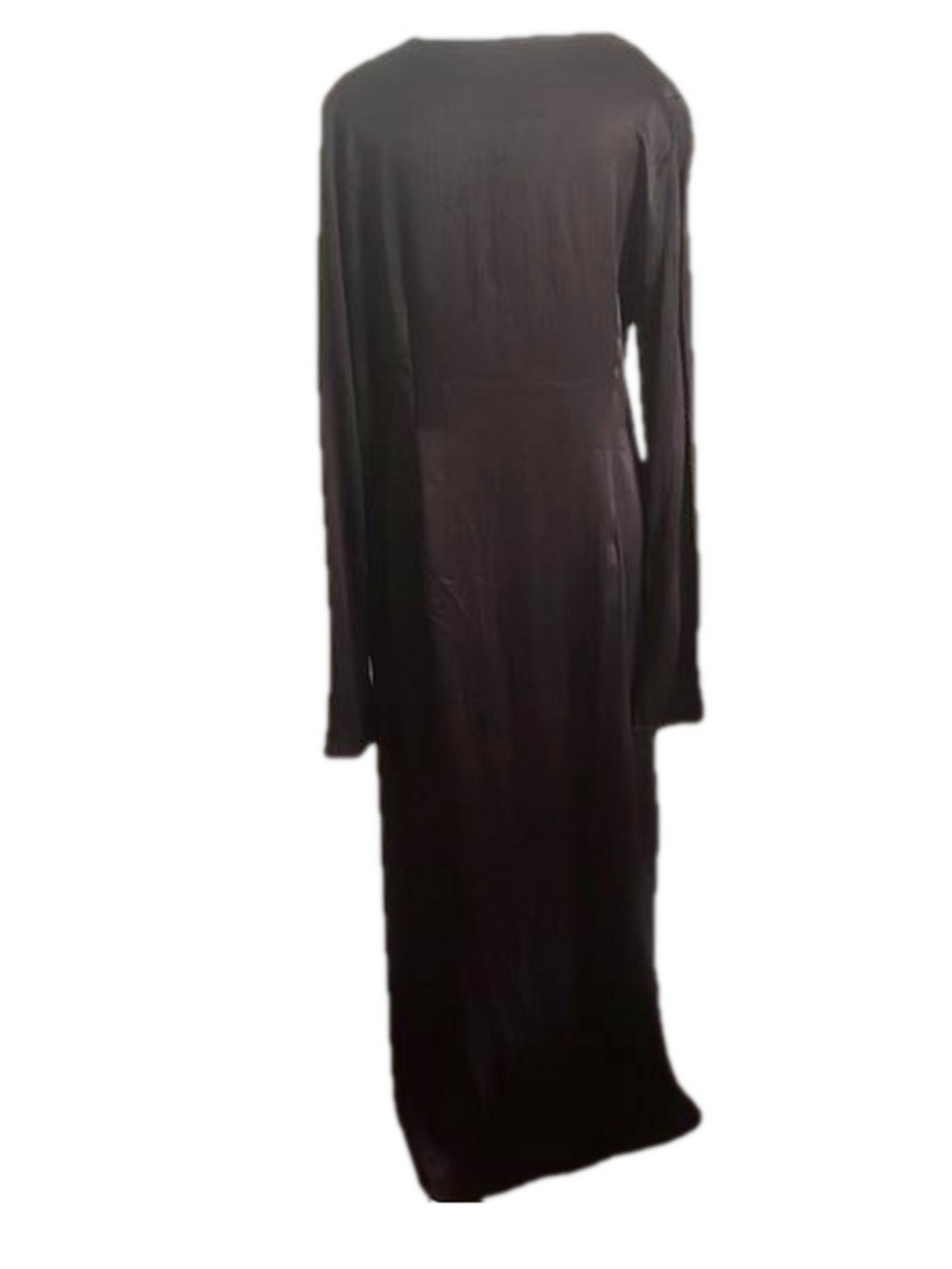 Minimalist Black Maxi Dress Long Sleeve Travel Wrinkle Resistant Chic - Picture 5 of 12